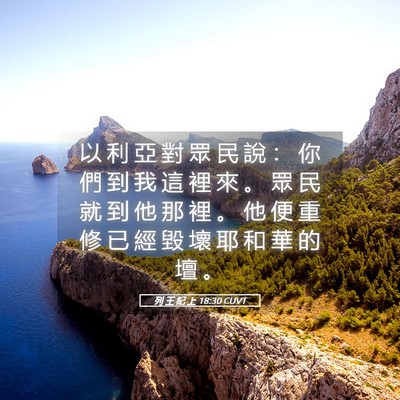 Picture 05 - 列 王 紀 上 18:30 CUVT - 以 利 亞 對 眾 民 說 ： 你 們 到 我 - Bible Verse Picture