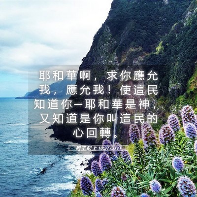 Picture 05 - 列 王 紀 上 18:37 CUVT - 耶 和 華 啊 ， 求 你 應 允 我 ， 應 - Bible Verse Picture