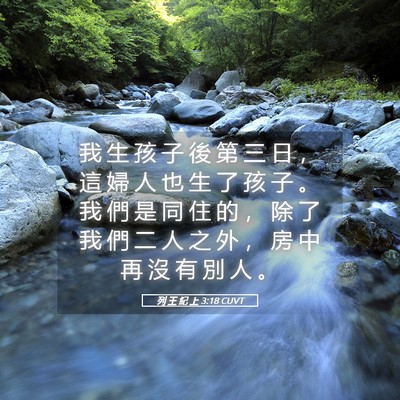 Picture 05 - 列 王 紀 上 3:18 CUVT - 我 生 孩 子 後 第 三 日 ， 這 婦 人 - Bible Verse Picture
