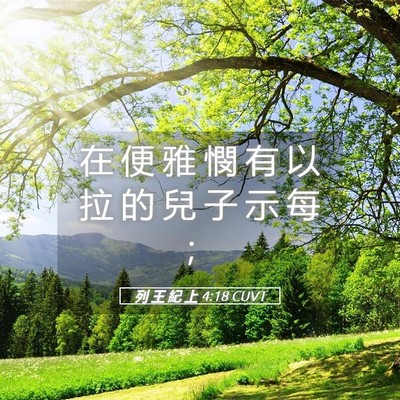 Picture 05 - 列 王 紀 上 4:18 CUVT - 在 便 雅 憫 有 以 拉 的 兒 子 示 每 - Bible Verse Picture