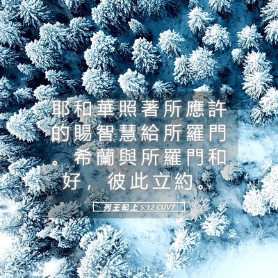 Picture 05 - 列 王 紀 上 5:12 CUVT - 耶 和 華 照 著 所 應 許 的 賜 智 慧 - Bible Verse Picture