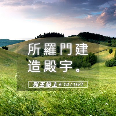Picture 05 - 列 王 紀 上 6:14 CUVT - 所 羅 門 建 造 殿 宇 - Bible Verse Picture