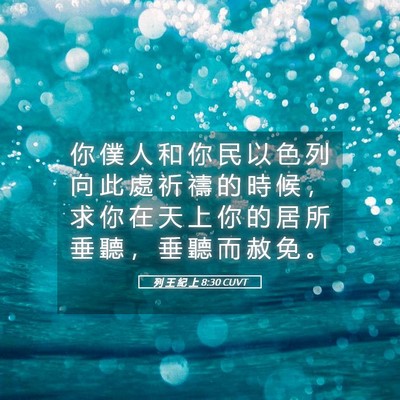 Picture 05 - 列 王 紀 上 8:30 CUVT - 你 僕 人 和 你 民 以 色 列 向 此 處 - Bible Verse Picture