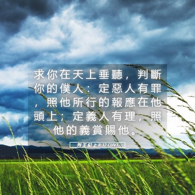 Picture 05 - 列 王 紀 上 8:32 CUVT - 求 你 在 天 上 垂 聽 ， 判 斷 你 的 - Bible Verse Picture