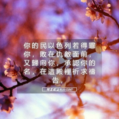 Picture 05 - 列 王 紀 上 8:33 CUVT - 你 的 民 以 色 列 若 得 罪 你 ， 敗 - Bible Verse Picture