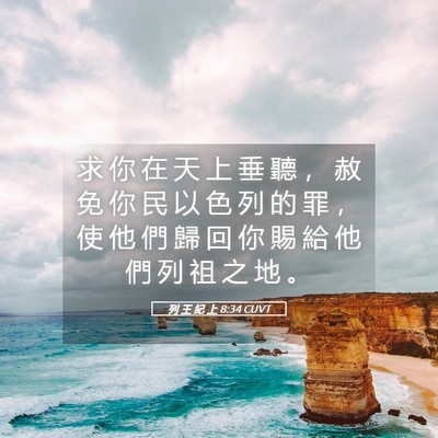 Picture 05 - 列 王 紀 上 8:34 CUVT - 求 你 在 天 上 垂 聽 ， 赦 免 你 民 - Bible Verse Picture