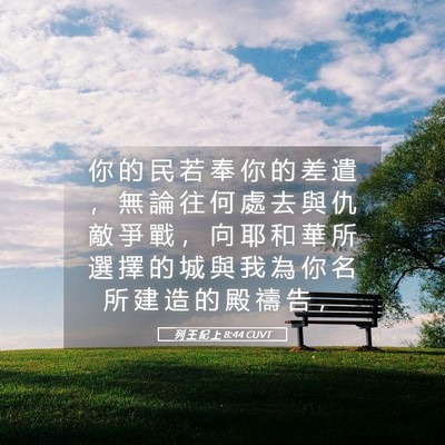 Picture 05 - 列 王 紀 上 8:44 CUVT - 你 的 民 若 奉 你 的 差 遣 ， 無 論 - Bible Verse Picture
