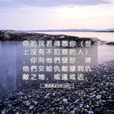 Picture 05 - 列 王 紀 上 8:46 CUVT - 你 的 民 若 得 罪 你 （ 世 上 沒 有 - Bible Verse Picture