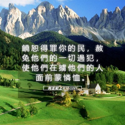 Picture 05 - 列 王 紀 上 8:50 CUVT - 饒 恕 得 罪 你 的 民 ， 赦 免 他 們 - Bible Verse Picture