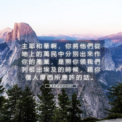 Picture 05 - 列 王 紀 上 8:53 CUVT - 主 耶 和 華 啊 ， 你 將 他 們 從 地 - Bible Verse Picture