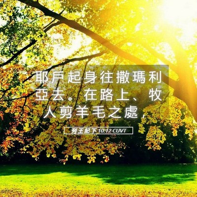 Picture 05 - 列 王 紀 下 10:12 CUVT - 耶 戶 起 身 往 撒 瑪 利 亞 去 。 在 - Bible Verse Picture