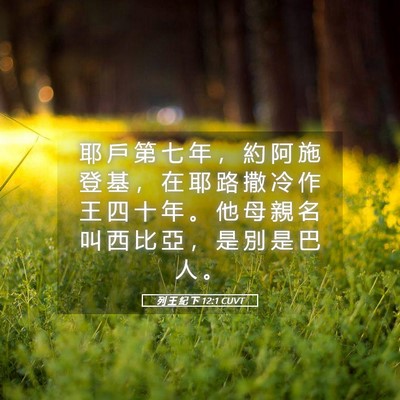 Picture 05 - 列 王 紀 下 12:1 CUVT - 耶 戶 第 七 年 ， 約 阿 施 登 基 ， - Bible Verse Picture