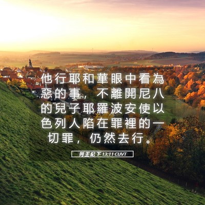 Picture 05 - 列 王 紀 下 13:11 CUVT - 他 行 耶 和 華 眼 中 看 為 惡 的 事 - Bible Verse Picture