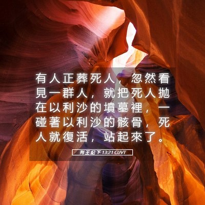Picture 05 - 列 王 紀 下 13:21 CUVT - 有 人 正 葬 死 人 ， 忽 然 看 見 一 - Bible Verse Picture