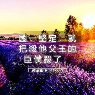 Picture 05 - 列 王 紀 下 14:5 CUVT - 國 一 堅 定 ， 就 把 殺 他 父 王 的 - Bible Verse Picture