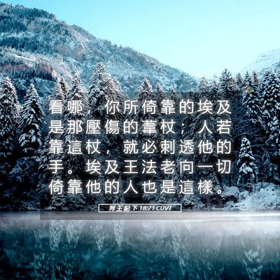 Picture 05 - 列 王 紀 下 18:21 CUVT - 看 哪 ， 你 所 倚 靠 的 埃 及 是 那 - Bible Verse Picture