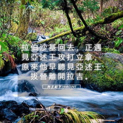Picture 05 - 列 王 紀 下 19:8 CUVT - 拉 伯 沙 基 回 去 ， 正 遇 見 亞 述 - Bible Verse Picture