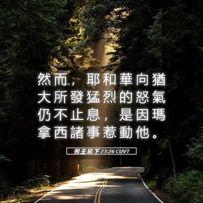 Picture 05 - 列 王 紀 下 23:26 CUVT - 然 而 ， 耶 和 華 向 猶 大 所 發 猛 - Bible Verse Picture
