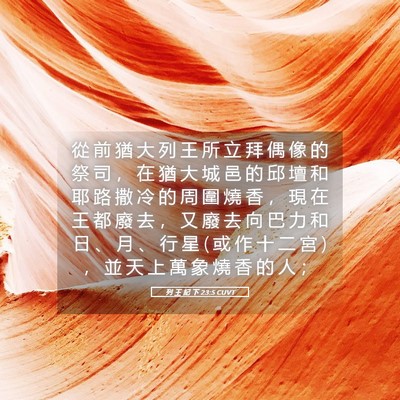 Picture 05 - 列 王 紀 下 23:5 CUVT - 從 前 猶 大 列 王 所 立 拜 偶 像 的 - Bible Verse Picture