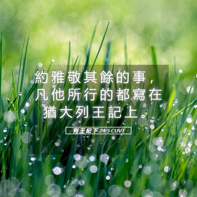 Picture 05 - 列 王 紀 下 24:5 CUVT - 約 雅 敬 其 餘 的 事 ， 凡 他 所 行 - Bible Verse Picture