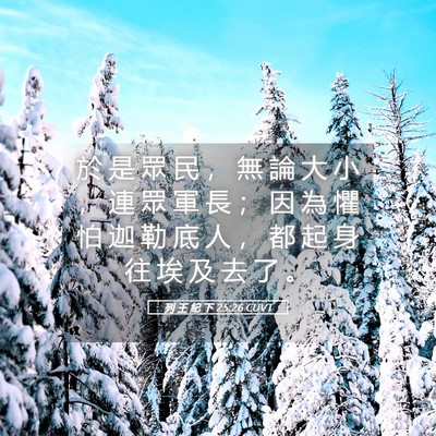 Picture 05 - 列 王 紀 下 25:26 CUVT - 於 是 眾 民 ， 無 論 大 小 ， 連 眾 - Bible Verse Picture