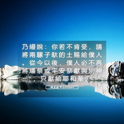Picture 05 - 列 王 紀 下 5:17 CUVT - 乃 縵 說 ： 你 若 不 肯 受 ， 請 將 - Bible Verse Picture