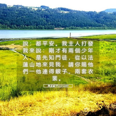 Picture 05 - 列 王 紀 下 5:22 CUVT - 說 ： 都 平 安 。 我 主 人 打 發 我 - Bible Verse Picture
