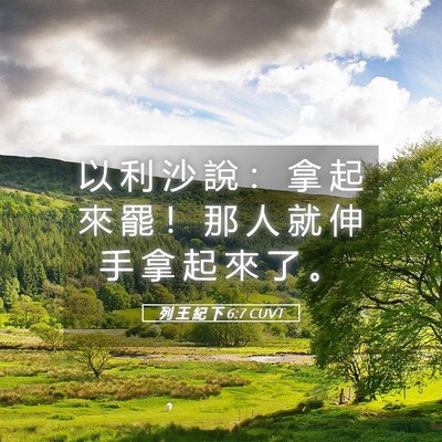 Picture 05 - 列 王 紀 下 6:7 CUVT - 以 利 沙 說 ： 拿 起 來 罷 ！ 那 人 - Bible Verse Picture