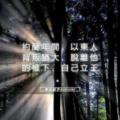 Picture 05 - 列 王 紀 下 8:20 CUVT - 約 蘭 年 間 ， 以 東 人 背 叛 猶 大 - Bible Verse Picture