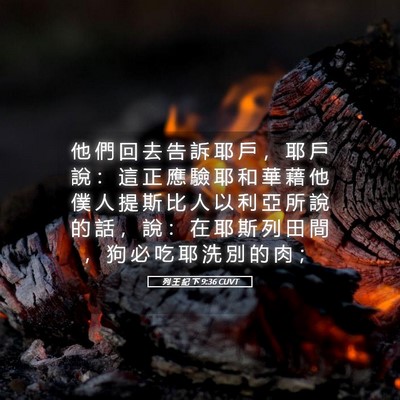 Picture 05 - 列 王 紀 下 9:36 CUVT - 他 們 回 去 告 訴 耶 戶 ， 耶 戶 說 - Bible Verse Picture