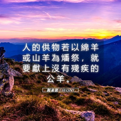 Picture 05 - 利 未 記 1:10 CUVT - 人 的 供 物 若 以 綿 羊 或 山 羊 為 - Bible Verse Picture