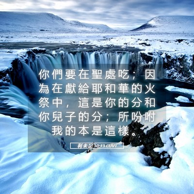 Picture 05 - 利 未 記 10:13 CUVT - 你 們 要 在 聖 處 吃 ； 因 為 在 獻 - Bible Verse Picture