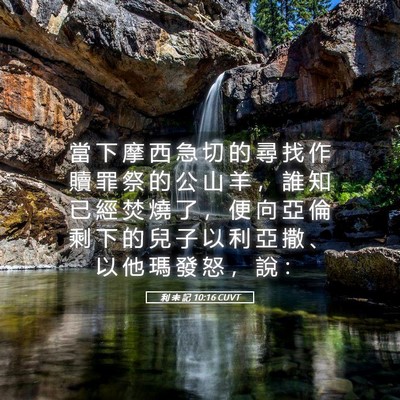 Picture 05 - 利 未 記 10:16 CUVT - 當 下 摩 西 急 切 的 尋 找 作 贖 罪 - Bible Verse Picture