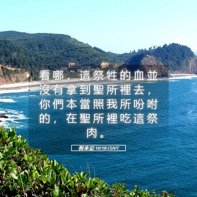 Picture 05 - 利 未 記 10:18 CUVT - 看 哪 ， 這 祭 牲 的 血 並 沒 有 拿 - Bible Verse Picture