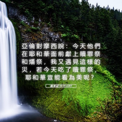 Picture 05 - 利 未 記 10:19 CUVT - 亞 倫 對 摩 西 說 ： 今 天 他 們 在 - Bible Verse Picture