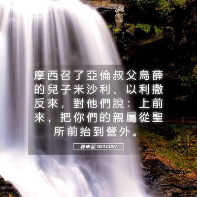 Picture 05 - 利 未 記 10:4 CUVT - 摩 西 召 了 亞 倫 叔 父 烏 薛 的 兒 - Bible Verse Picture