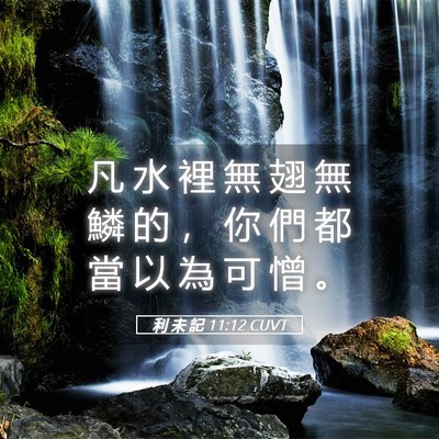 Picture 05 - 利 未 記 11:12 CUVT - 凡 水 裡 無 翅 無 鱗 的 ， 你 們 都 - Bible Verse Picture