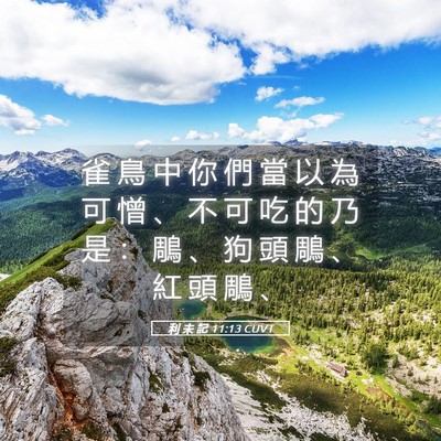 Picture 05 - 利 未 記 11:13 CUVT - 雀 鳥 中 你 們 當 以 為 可 憎 、 不 - Bible Verse Picture