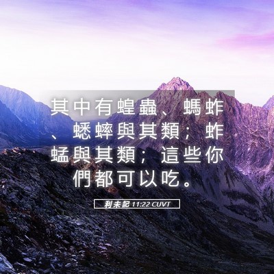 Picture 05 - 利 未 記 11:22 CUVT - 其 中 有 蝗 蟲 、 螞 蚱 、 蟋 蟀 與 - Bible Verse Picture