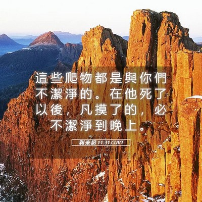 Picture 05 - 利 未 記 11:31 CUVT - 這 些 爬 物 都 是 與 你 們 不 潔 淨 - Bible Verse Picture