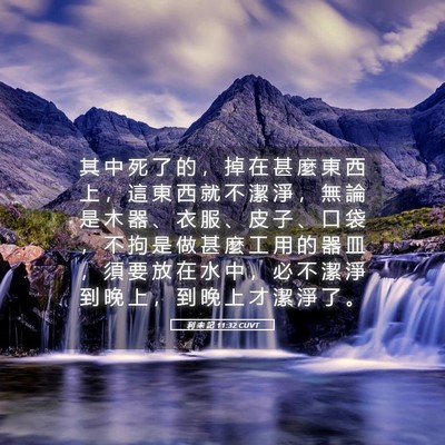 Picture 05 - 利 未 記 11:32 CUVT - 其 中 死 了 的 ， 掉 在 甚 麼 東 西 - Bible Verse Picture