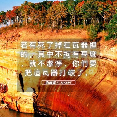 Picture 05 - 利 未 記 11:33 CUVT - 若 有 死 了 掉 在 瓦 器 裡 的 ， 其 - Bible Verse Picture