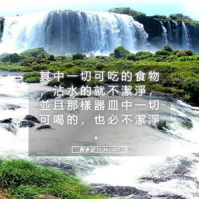 Picture 05 - 利 未 記 11:34 CUVT - 其 中 一 切 可 吃 的 食 物 ， 沾 水 - Bible Verse Picture