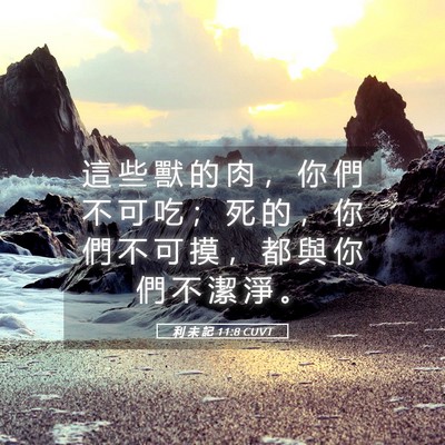 Picture 05 - 利 未 記 11:8 CUVT - 這 些 獸 的 肉 ， 你 們 不 可 吃 ； - Bible Verse Picture