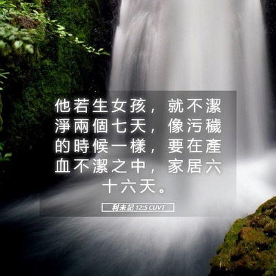 Picture 05 - 利 未 記 12:5 CUVT - 他 若 生 女 孩 ， 就 不 潔 淨 兩 個 - Bible Verse Picture