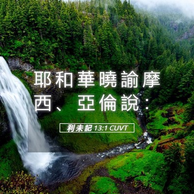 Picture 05 - 利 未 記 13:1 CUVT - 耶 和 華 曉 諭 摩 西 、 亞 倫 說 - Bible Verse Picture