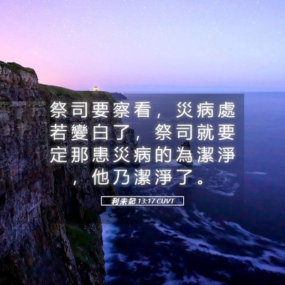 Picture 05 - 利 未 記 13:17 CUVT - 祭 司 要 察 看 ， 災 病 處 若 變 白 - Bible Verse Picture
