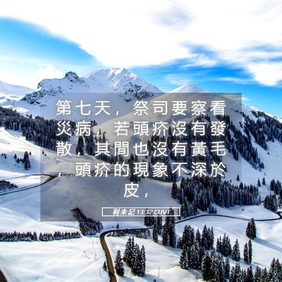 Picture 05 - 利 未 記 13:32 CUVT - 第 七 天 ， 祭 司 要 察 看 災 病 ， - Bible Verse Picture