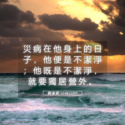 Picture 05 - 利 未 記 13:46 CUVT - 災 病 在 他 身 上 的 日 子 ， 他 便 - Bible Verse Picture