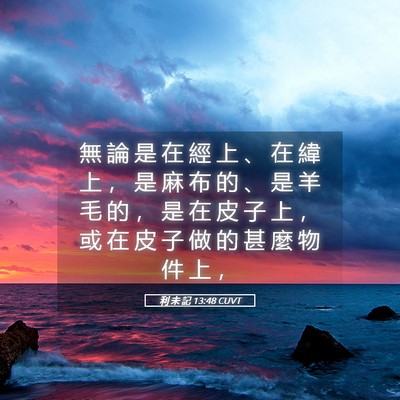 Picture 05 - 利 未 記 13:48 CUVT - 無 論 是 在 經 上 、 在 緯 上 ， 是 - Bible Verse Picture